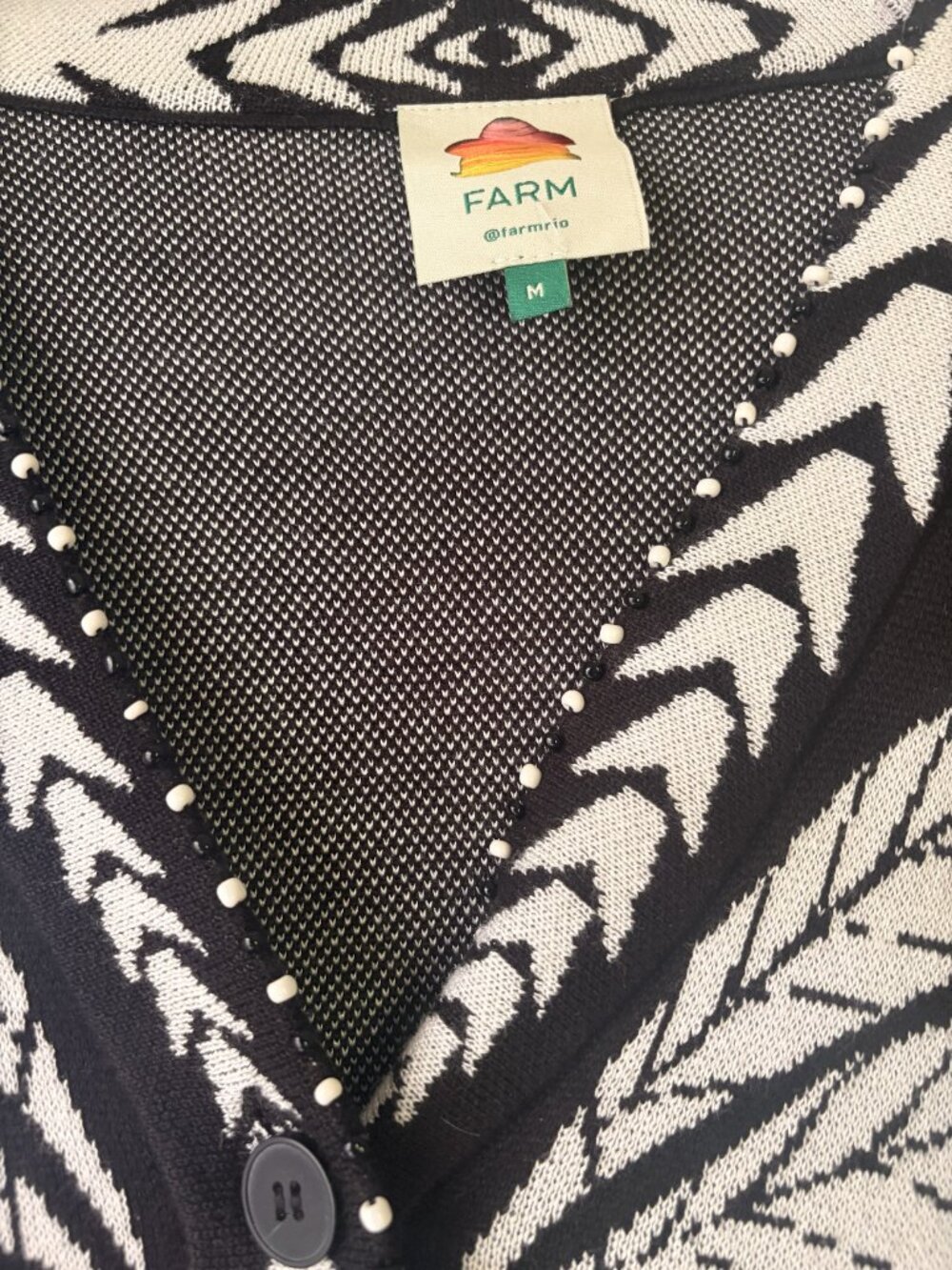 FARM Rio Black Palms Graphic Cardigan (Size: M) - Picture 3 of 6